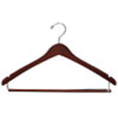 17" Walnut Suit Hanger - Chrome Hook