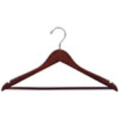 17" Walnut Suit Hanger - Chrome Hook