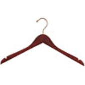 17" Walnut Wood Hanger - Brass Hook