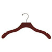 17" Walnut Wood Hanger - Chrome Hook