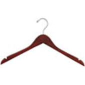 17" Walnut Wood Hanger - Chrome Hook