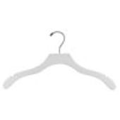17" White Wood Hanger - Chrome Hook