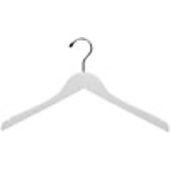 17" White Wood Hanger - Chrome Hook