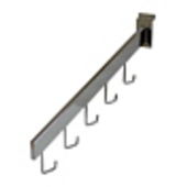 5 J Hook Rectangular Slatwall Waterfall - Chrome