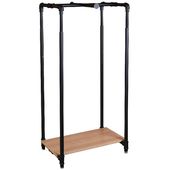 Pro Series Adjustable Cross Bar Pipe Clothing Rack with Shelf