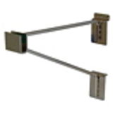 Braced Rectangular Slatwall Hangrail Bracket - Chrome