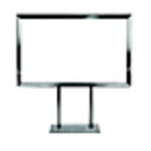 Sign Holder Double Stem 7"W x 5 1/2"H - Chrome