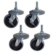 Nonmarring Caster Set for Garment Rack