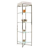 Folding Glass Etagere - Large With Magnetic Signholder Top