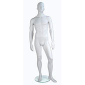 Gene Mannequin Hands by Sides Left Leg Bent Cameo White