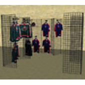 Gridwall Mall Kiosk - Angled Wall - 7FT High
