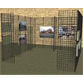 Gridwall Mall Kiosk - Straight Wall - 6FT High