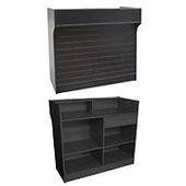 Ledge Top Slatwall Front Register Stand - Knockdown