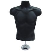 Men's Countertop Shirt Form With Chrome Base - Black