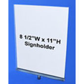 Plexi Sign Holder 8.5"W x 11"H - Chrome