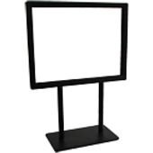Sign Holder Double Stem 7"W x 5.5"H - Matte Black