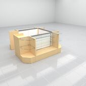 Small Retail Display Case Kiosk - Maple