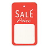 Small Unstrung Sale Tag Red & White