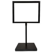 Square Base Sign Holder - Matte Black Complete