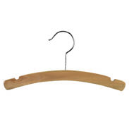10" Children's Wood Hanger- Natural Wood Hanger - Chrome Hook
