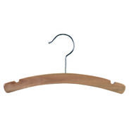 12" Children's Wood Hanger- Natural Wood Hanger - Chrome Hook