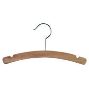 12" Children's Wood Hanger- Natural Wood Hanger - Chrome Hook