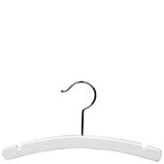 12" Children's Wood Hanger - White Wood Hanger - Chrome Hook