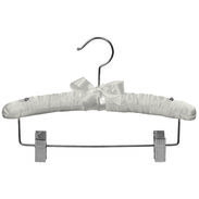 12" Ivory Satin Combination Hanger - Chrome Hook