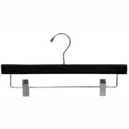 14" Black Pant/Skirt Hanger - Chrome Hook