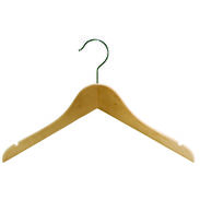 14" Children's Wood Hanger- Natural Wood Hanger - Chrome