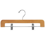 14" Natural Pant/Skirt Hanger - Chrome Hook