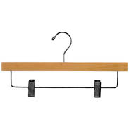 14" Natural Pant/Skirt Hanger - Chrome Hook