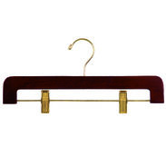 14" Walnut Pant/Skirt Hanger - Brass Hook