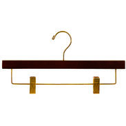 14" Walnut Pant/Skirt Hanger - Brass Hook