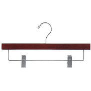 14" Walnut Pant/Skirt Hanger - Chrome Hook