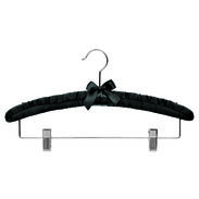 16" Black Satin Combination Hanger - Chrome Hook