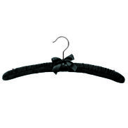 16" Black Satin Top Hanger - Chrome Hook