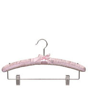 16" Pink Satin Combination Hanger - Chrome Hook