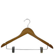 17"  Flat Combination Bamboo Hanger - Dark Finish