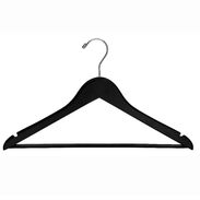 17" Black Suit Hanger with Bar - Chrome Hook