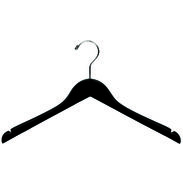 17" Black Wood Hanger - Chrome Hook