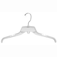 17" Clear Plastic Top Hanger - Chrome Hook