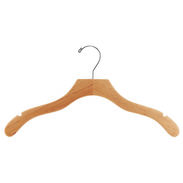 17" Natural Wood Hanger - Chrome Hook