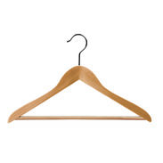 17" Natural Wood Coat Hanger - Chrome Hook