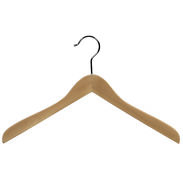 17" Natural Coat Wood Hanger - Chrome Hook
