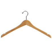 17" Natural Wood Hanger - Chrome Hook