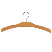 17" Natural Wood Hanger - Chrome Hook