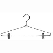 17" Polished Chrome Metal Hangers with Clips