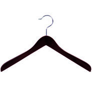 17" Walnut Coat Hanger - Chrome Hook