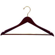 17" Walnut Suit Hanger - Brass Hook